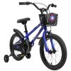 C14111A Kids Bike 14 inch for Boys & Girls with Training Wheels, Freestyle Kids' Bicycle with Bell,Basket and fender.