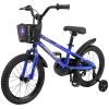 C14111A Kids Bike 14 inch for Boys & Girls with Training Wheels, Freestyle Kids' Bicycle with Bell,Basket and fender.