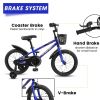 C14111A Kids Bike 14 inch for Boys & Girls with Training Wheels, Freestyle Kids' Bicycle with Bell,Basket and fender.