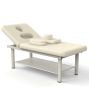 80 Inches Wide - Quality Leather Beauty Spa Furniture Massage Table Bed Iron on Round Legs Facial Bed Beauty Bed - Beige Gray