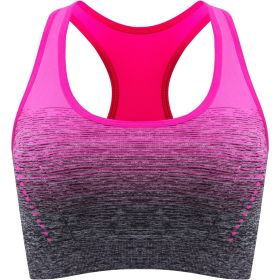 1pc/2pcs/3pcsMedium Support Two Tone Racer Back Sports Bra, Fitness Workout Running Yoga Bra (Color: Rose Red)