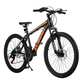 A24299 Rycheer Elecony 24 inch Mountain Bike Bicycle for Adults Aluminium Frame Bike Shimano 21-Speed with Disc Brake (Color: as Pic)