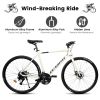 A28320 700c Ecarpat Road Bike, 24-Speed L-TWOO Disc Brakes, Light Weight Aluminum Frame ,Racing Bike City Commuting Road Bicycle for Men Women